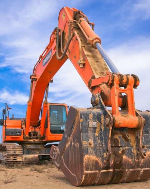 a yellow excavator