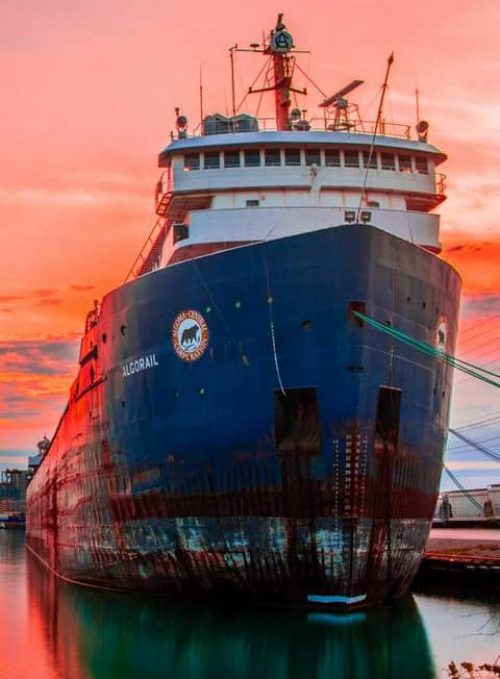 a black and white algorail ship hull